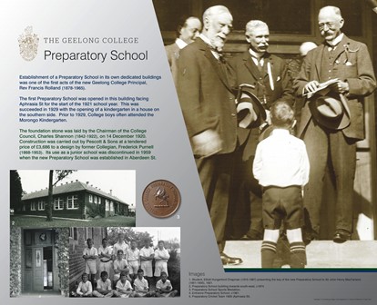 Interpretative Sign: First Preparatory School, 2015.